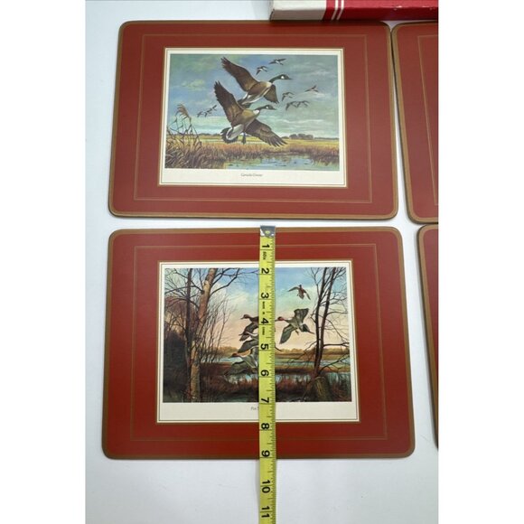 Vintage Pimpernel Set of 4 Ducks Wild Fowl Place Mats Cork Back Hunting Cabin - Picture 10 of 11